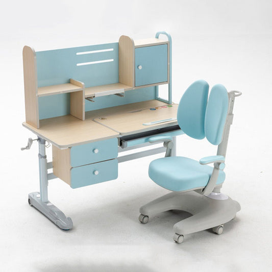 Height Adjustable Children Kids Ergonomic Study Desk Chair Set 120cm Blue AU